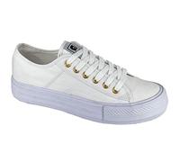 Dek Womens 6 Eye Soft Canvas Plimsol Shoe White UK 8
