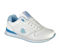 Dek Womens Approach Trainer Style Lace Up Lawn Bowling Shoes White/Blue (Small Fit Order 1 Size Up)