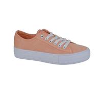 Dek Womens Canvas Shoes Lace Up Trainers Casual Gym Plimsoll Flat Pump Platform Coral Pink 6