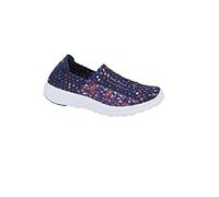 Dek Iris Slip-On Memory Foam Womens | Slip On Shoes | Purple/Navy/Red | UK Size 7