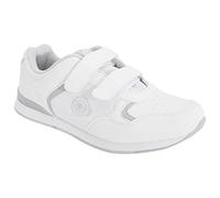 DEK LADY SKIPPER Womens Touch Fasten Bowling Shoes/Trainers White/Grey - UK 3