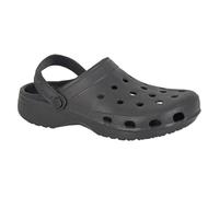 Dek Womens/Mens/Boys/Girls Perforated Swing Bar Clogs/Mules/Sandals Black