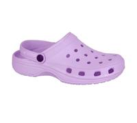 Dek Womens Perforated Swing Bar Clogs Girls Clogs Ladies Mules Pool Sandals Beach Sandals Lilac