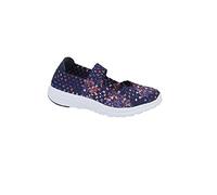 Dek Womens Super Lightweight Memory Foam Slip On Comfort Summer Bar Shoes with Stretch Upper Purple/Navy 9 UK