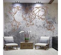 DEKADRON BRONZE Metal World Map Wall Art - Geometric World Map - Metal Wall Decor Office Decoration Bedroom Living Room Decor (119x69cm)
