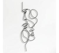 DEKADRON Love Line Wall Art, 2-Sided Metal Wall Art, Minimalist Art, Geometric Art, Gift Idea for Lovers (42 x 118 cm)