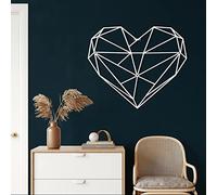 DEKADRON Metal Wall Decor, Heart, Home Living Room Decor, Wall Sign, Metal Wall Art, Interior Decoration, Indoor Outdoor Hangings, White (60x50cm)
