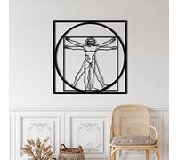 DEKADRON Metal Wall Decor, Vitruvian Man, Home Living Room Decor, Wall Sign, Metal Wall Art, Interior Decoration, Indoor Outdoor Hangings (45x45cm)