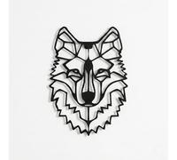 DEKADRON Metal Wall Decor - Wolf Head - 3D Metal Wall Silhouette for Home, Office, Bedroom, Living Room, Sculpture, 33 x 45 cm