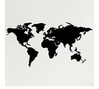 DEKADRON Metal wall decoration, metal world map, wall decoration, interior decoration, metal plate, 4 pieces (101cmx53 cm)