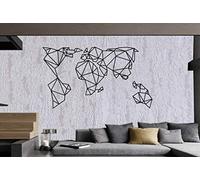 DEKADRON World Map Wall Art - Geometric World Map - 3D Wall Silhouette Metal Wall Decor Home Office Decoration Bedroom Living Room Decor Sculpture (59" W x 34" H / 150x86cm)