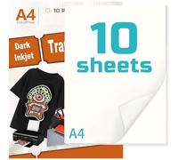 Dekaim 10 Sheets T Shirt Transfer Paper A4 Heat Transfer Paper for Dark Fabric Transfer Paper for White and Light T-Shirts Printable Vinyl, Iron On Transfers for Inkjet & Laser Printer