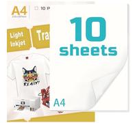 Dekaim 20 Sheets Printable Iron On Vinyl A4 Upgraded Heat Transfer Paper for Dark Fabric Transfer Paper for Black T-Shirts Printable Vinyl, Iron On Transfers for Inkjet & Laser Printer