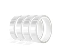 Dekaim 4 Rolls Heat Resistant Tape, 10mm*66m / 216ft Transparent Heat Resistant Tape HTV Vinyl Heat Transfer Resistant Press Tape for Sublimation Tote Bags Blanks Ink Mugs Printing DIY Crafts