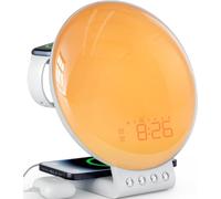 Dekala FullView Smart Wake-Up Light Alarm Clock with Sunrise & Sunset Simulation, App Control, Dual Alarm, Snooze, Multicolour Mood Light, Wireless Charging for Smartphone & Smartwatch