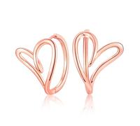DEKALN Rose Gold Hoop Earrings for Women, Organically Shaped Heart Hoop Earrings for Girls, Hypoallergenic Small Hoops Jewellery Gifts
