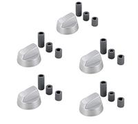Dekarox 5 x rotary knob set 42 mm diameter with adapters 6 mm diameter and 8 mm diameter, universal for hob, cooker, gas stove, oven