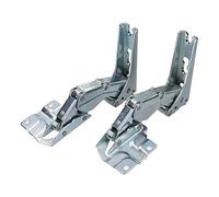 DEKAROX Door Hinge Set of 2 Compatible with Bosch Siemens Neff 12004051 Replacement Hinges Top & Bottom Galvanised Steel for Fridge Freezer