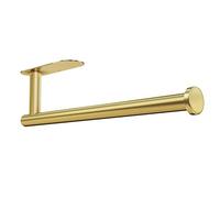 DEKAVA Paper Towel Holder Under Cabinet Wall Mount for Kitchen Towel, Self-Adhesive Bar, Rack, SUS304 Stainless Steel 13 inch (BlackA, 1) (Gold)
