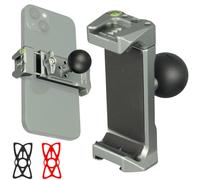 DEKEENSTAR Aluminum Cell Phone Holder with 1 Inch Ball Mount Adapter Compatible with RAM mounts B Size 1" Socket Arm Bike Motorcycle Car Phone Mount, Double Protection Anti-loosening Locking knob