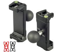 DEKEENSTAR Car Bike Motorcycle Phone Holder with 1 Inch/25mm Ball Mount Compatible with RAM mounts B Size Double Socket Arm, Aluminum 1" Ball Mount Phone Holder for Motorcycle Car Bike