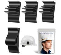 Dekeliy Hard Hat Accessory Clip Kit：3x Hard Hat Pencil Holder Clip & 1x Safety Glasses Holder,No-Drill Hard Hat Clips On Tool Organizer for Industrial Construction Helmet