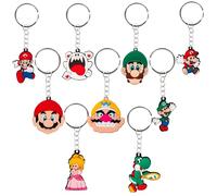 Dekewe Anime Keychain, Cartoon Silicone 3D Novelty Keyrings, Personalise Cute Keychain, Kids Keychain Kids Bag Pendant Mini Anime Figure Key Ring Party Bags Fillers for Kids Birthday Party