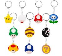 Dekewe Anime Keychain, Cartoon Silicone 3D Novelty Keyrings, Personalise Cute Keychain, Kids Keychain Kids Bag Pendant Mini Anime Figure Key Ring Party Bags Fillers for Kids Birthday Party