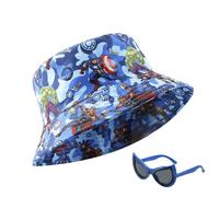 Dekewe Avenge Bucket Hat, Breathable Cotton Bucket Hat with Sunglasses for Boys Girls Kids (Ages 3-8)