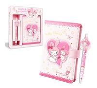 Dekewe Me-lody Diary Book, Cute Notebook, Kids Leather Journal Notebook Set for Writing and Drawing, Kawaii Stationery Set with Pen Includes Colourful Inserts, Back to School Gift for Girl and