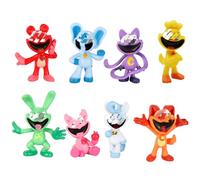 Dekewe Toyfigure 8PCS Smiling Critters Figures,Smiling Figures Collection Dolls Set, Smiling Cake Toppers for Kids Birthday Parties, Collections, Gifts