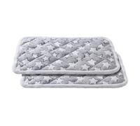 Dekeyoo Soft Reversible Dog Crate Mat 2Pcs, Cat Mat - 24x16 Inch, Short Plush Pet Mat, 0.6-inch Thick Thin Dog Mat, Dog Bed Mat for Small Dogs, Machine Washable Ideal for 24-Inch Dog Crates