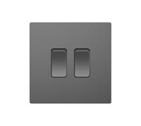 Dekken DE004SGS 10AX 2G 2 Way Switch Shadow Grey Finish Square Edge