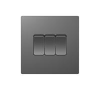 Dekken DE005SG 10AX 3G 2 Way Switch Shadow Grey Finish Square Edge