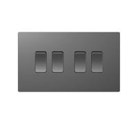 Dekken DE006SGS 10AX 4G 2 Way Switch Shadow Grey Finish Square Edge
