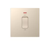 Dekken DE027CGS 45A DP 1G Plate Cooker Switch with Neon - Champagne Gold, Square Edge Design Range