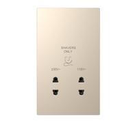 Dekken DE044CGS Dual Voltage Shaver Socket - Champagne Gold Finish Square Edge Design Range