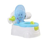 Dekko 3-in-1 Kids Potty Trainer Seat Potty Topper Stepstool Safety Toilet Training Toddler Children Non Slip Wipe Storage Removable Bucket, Toilet Paper Holder, Boys & Girls（Blue）