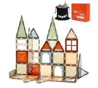 Dekko 40PCS Magnetic Tiles for Kids, Magna-Tiles with Strong Magnets & Natural Eye-Friendly Colors, Educational STEM Construction Toys for 3 4 5 6 7 Year Old, Gift Idea for Boys & Girls