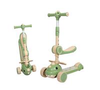 Dekko Kids Scooter Foldable Flip-able Seat Adjustable Height LED Light Music - Green