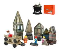 Dekko Magnetic Building Blocks Tiles Kids STEM Educational Toy 40pc 60pc 100pc - Natural / 100PC