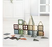 Dekko Magnetic Building Tiles Set for Kids Strong Magnets,Natural Eye-Friendly Colours,2D & 3D Construction Toy with Velvet Storage Pouch,60PCS