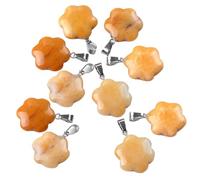 DEKKRYNFV 10Pcs Unique Flower Shaped Natural Stone Pendants Multiple Color Flower Pendants Delicate Jewelry Making Supplies Jewelry Makers