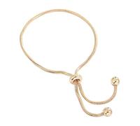 DEKKRYNFV Adjustable Snake Chain with Smooth Beads Flexible Sliding Closure Full of Durability Copper Jewelry for Women Quick Adjust Copper Bead