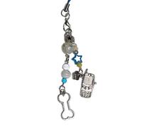 DEKKRYNFV Aesthetic Beaded Phone Charm Lanyard Beautiful Bone Pendant Keychain Stylish Purse Embellishment Bag Hanging Decoration Handmade Bead Charm