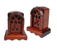 DEKKRYNFV Antique Miniature Radio With Mahoganies Wood Design Victorian Styles For 1/12 Scale Dollhouses And Photography Accessory Doll House Miniature Radio