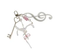 DEKKRYNFV Artistic Bowknot Music Note Keychain Stylish Hanging Ornament Resin Texture for Students and Present Giving Portable Keychain