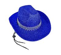 DEKKRYNFV Bride Hat Shimmering Rhinestones Cowgirl Hats Glittering Crystal Panama Hat For Music Festivals Sparkly Party Outfit