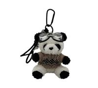 DEKKRYNFV Cartoon Bear Keychain Plush Pendant for Bags and Keys Lovely Panda Shaped Keyring Accessory for Animal Lovers Figure Keychain