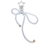 DEKKRYNFV Crystal Beaded Bowknot Pendant Phone Charm Hanging Rope Sweet Phone Chain Strap Decoration Lanyards Keychain Accessories Phone Keychain Strap for Keys Cartoon Charm Chain